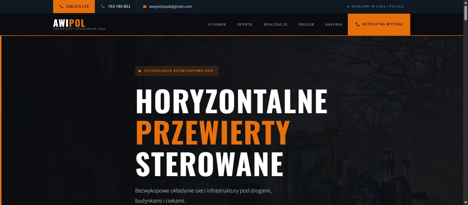 Zrzut ekranu strony AWIPOL
