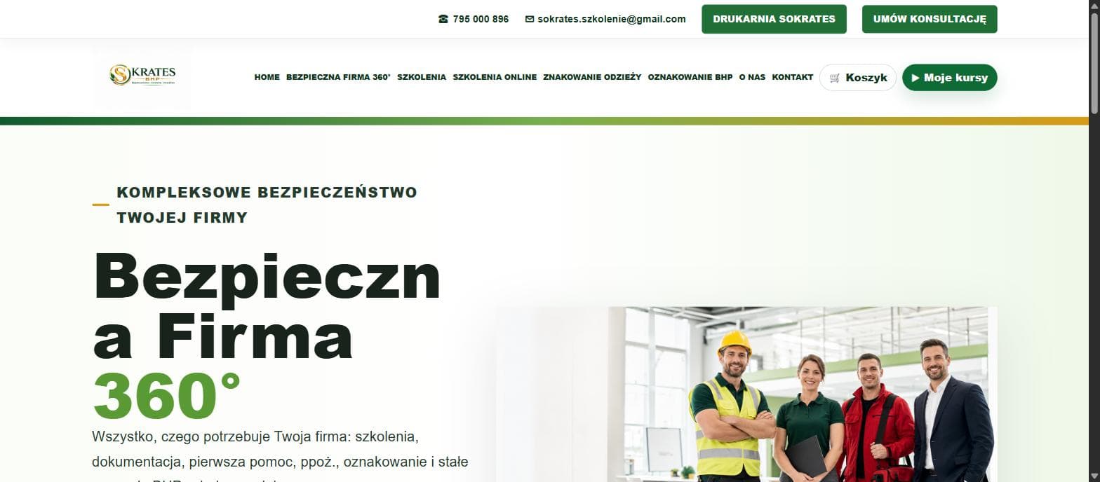 Zrzut ekranu strony Sokrates BHP