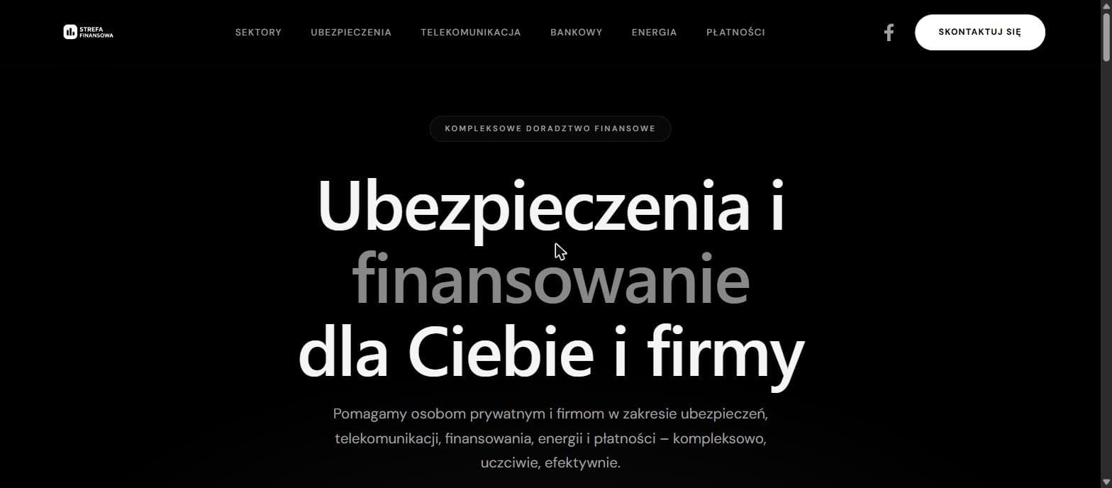 Zrzut ekranu strony Strefa Finansowa